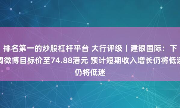 排名第一的炒股杠杆平台 大行评级丨建银国际：下调微博目标价至74.88港元 预计短期收入增长仍将低迷